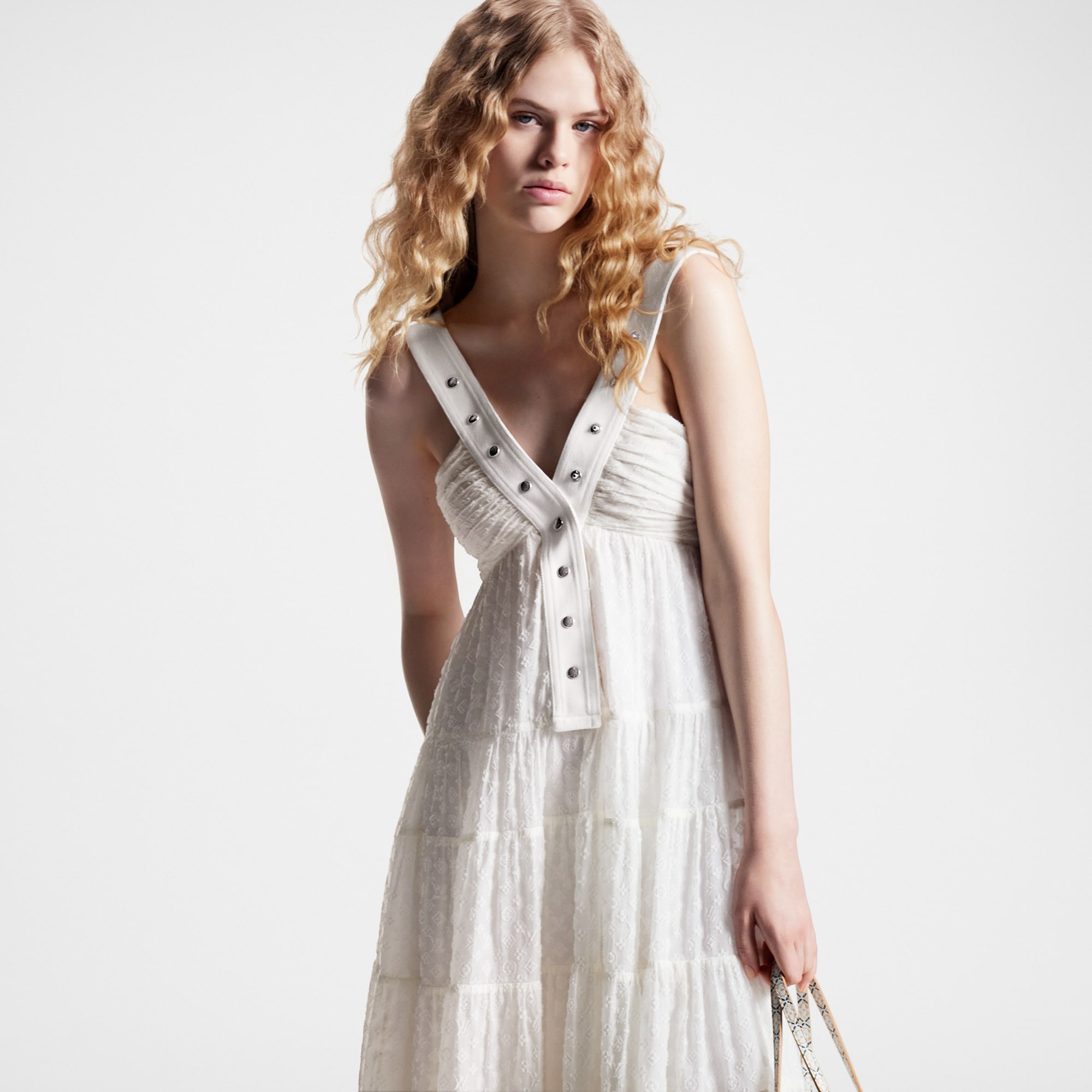 LOUIS VUITTONスナップボタンストラップドレスワンピース LOUIS VUITTONスナップボタンストラップドレスワンピース